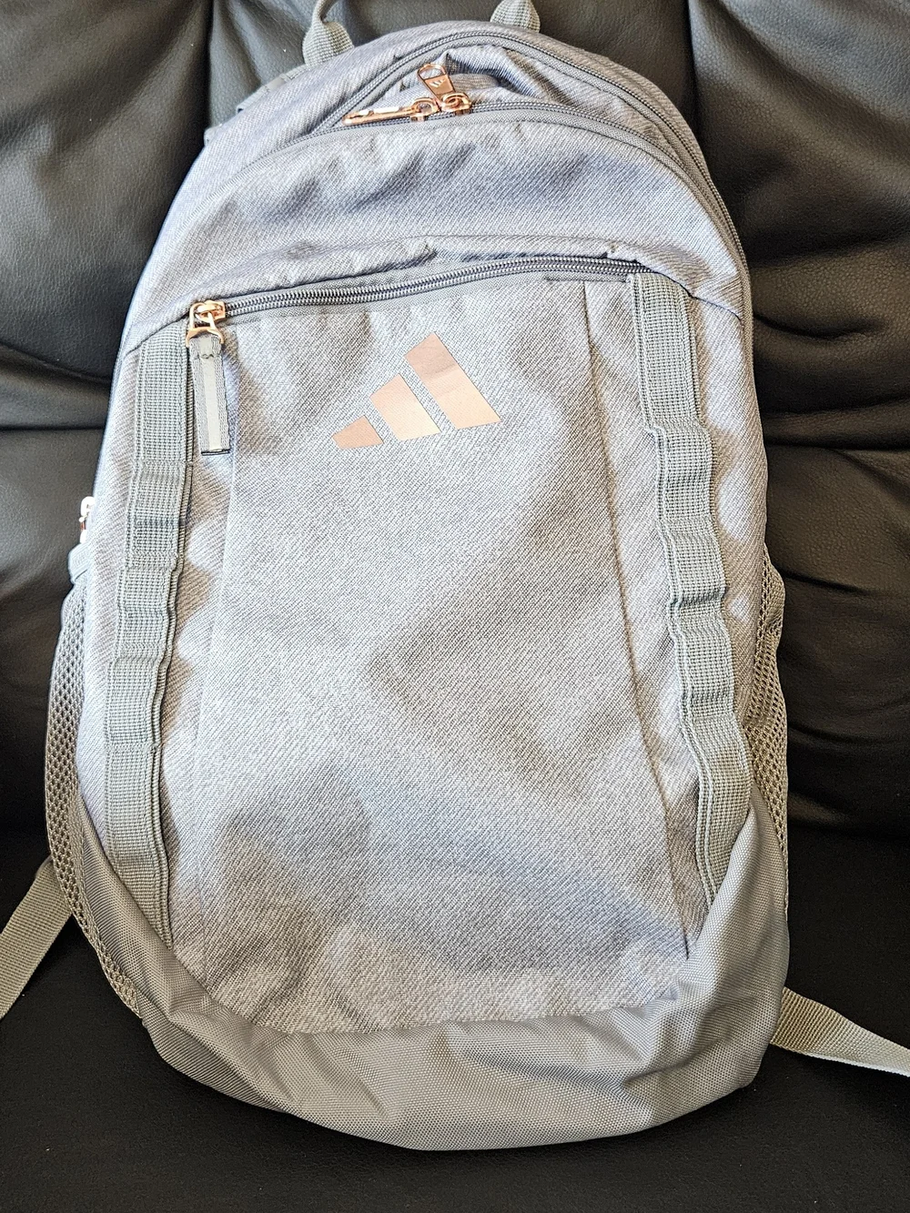 adidas Excel 6 Light Gray Backpack with Rose Gold Logo
